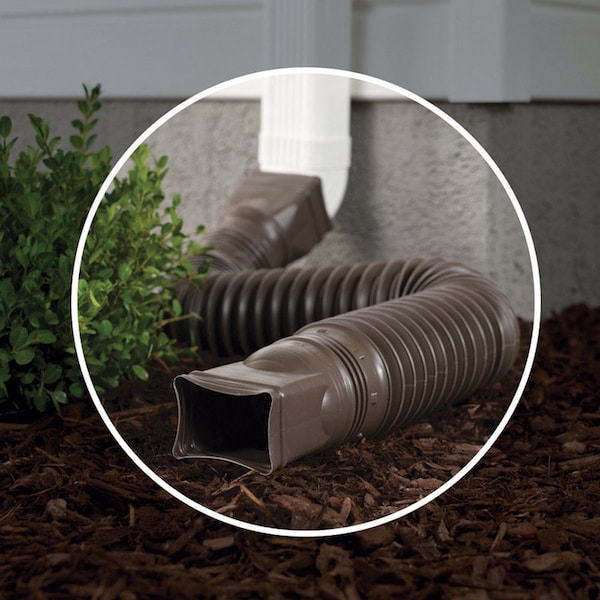 Amerimax Home Products Amerimax Flex-A-Spout 4.5 in. H X 4.5 in. W X 55 in. L Brown Vinyl Downspout Extension 85019 - main